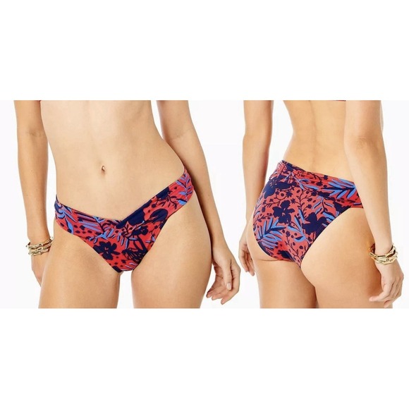 Lilly Pulitzer Swimwear Womens 10 Ruby Red Floral Trey Bikini Bottom Beach New - Picture 7 of 7